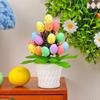 Mini Artificial Easter Eggs Potted Colorful Painted Foam Egg Ornament  Holiday Festival Ornaments