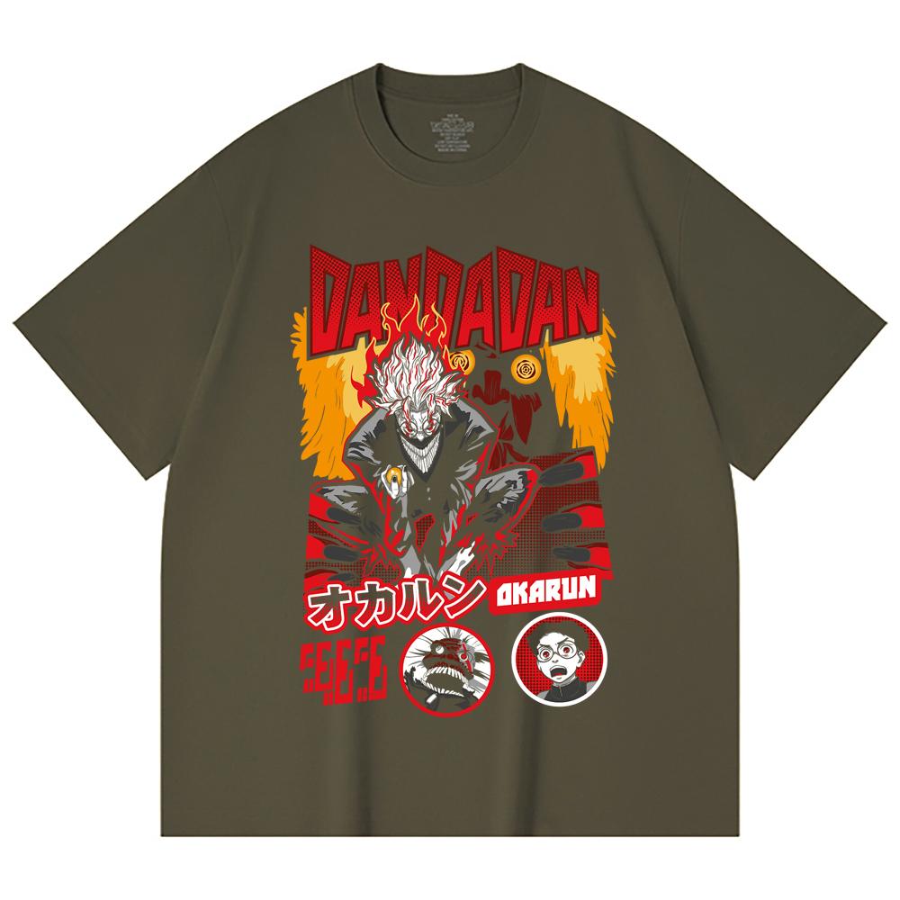 230 Gsm 100% Cotton Dandadan V26 Okarun Turbo Print Unisex Heavy Cotton T Shirt
