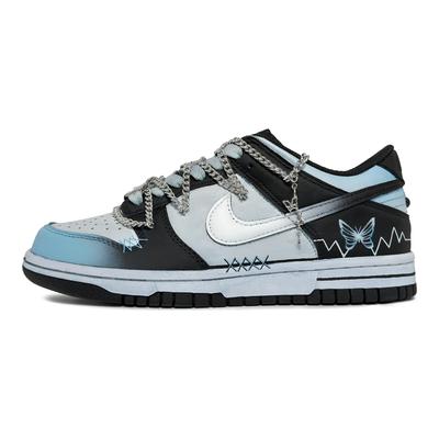 Кроссовки Dunk Low top Skateboard Shoes GS Синие Белые Черные DH9765-104(Команда186-)