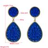 Geometric Water Frosted Earrings Inlaid Color Diamond Elegant Drop Long Earrings Women's