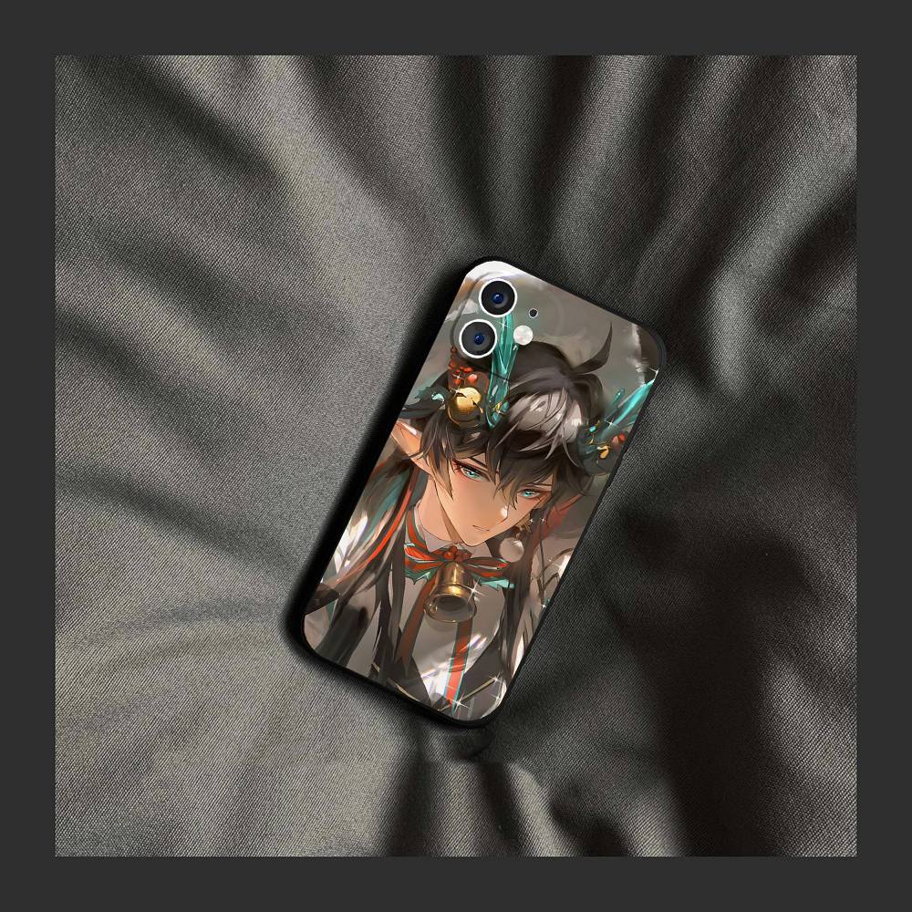 Игровой чехол для телефона Genshin Impact с персонажем Имиббитор Лунэ Для IPhone 17 Air 16 15 14 13 Pro Max 11 12 Черный силиконовый чехол