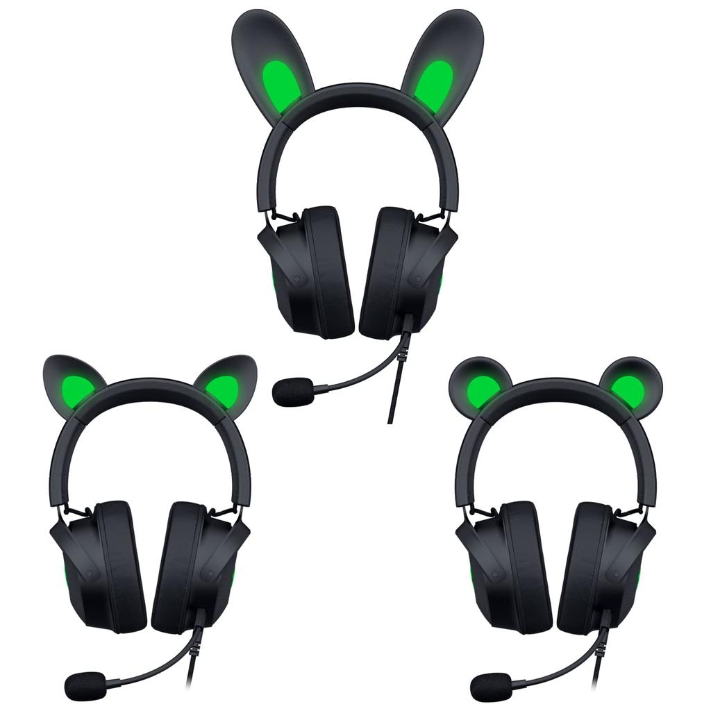 Razer Kraken Kitty V2 Pro Black Interchangeable Wired Gaming Headset with Ear Design 4 Razer Chroma RGB Zones Detachable Razer HyperClear Cardioid
