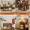 Solid Wood Retro Trolley: Movable Side Table & Snack Cart
