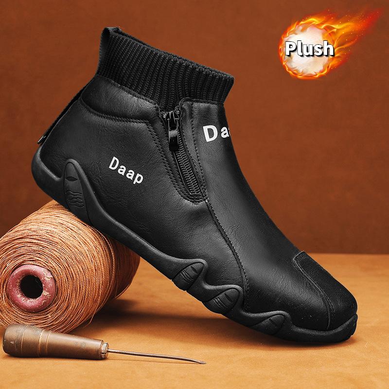 Высокие повседневные туфли для мужчин, высококачественные водонепроницаемые мужские ботинки, модная удобная рабочая обувь, нескользящие мужские ботильоны