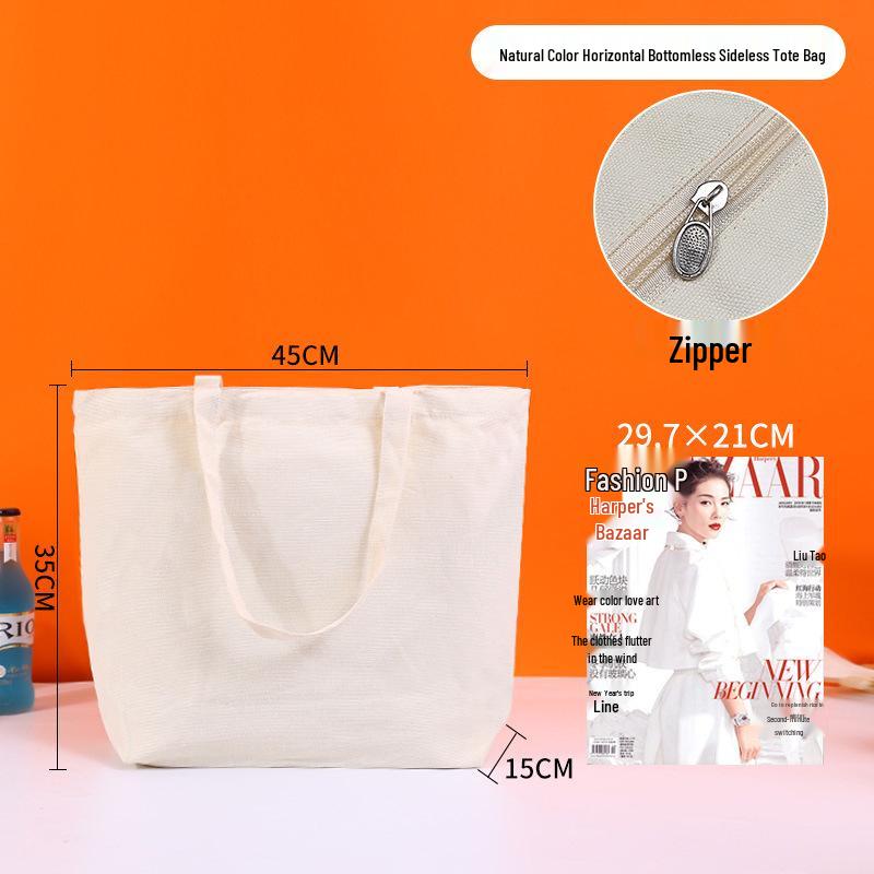 Высококачественная холщовая сумка-тоут с индивидуальным логотипом - Белая, Пустая, Персонализированная печать