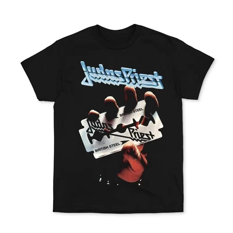 Горячая Распродажа Классическая Британская Хэви-Метал Группа JUDAS PRIEST Футболка с Графическим Принтом Мужская Женская Хлопок Уличная Одежда Хип-Хоп Оверсайз Короткий Рукав Летний Новый Топ