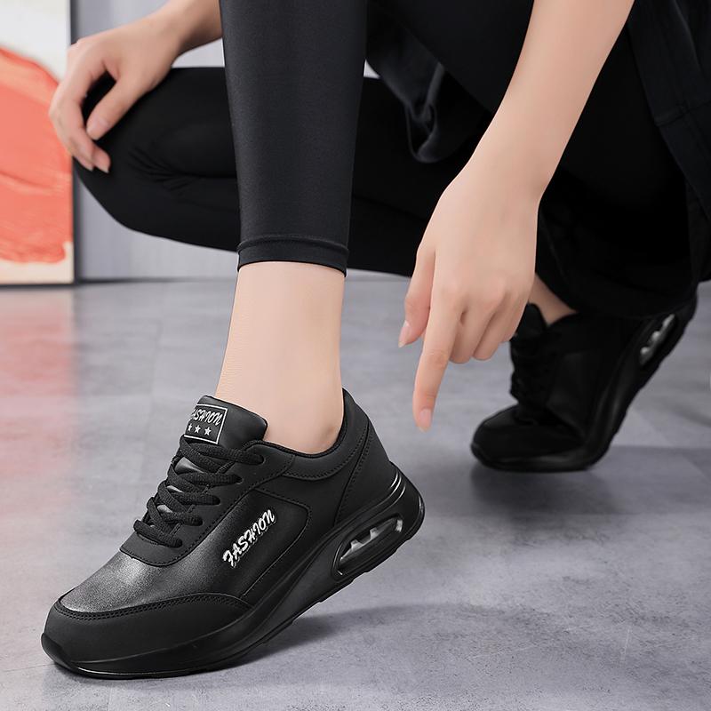 Women’s Black Running Sneakers Casual Sport Shoes Lightweight Jogging Shoes Over Sized