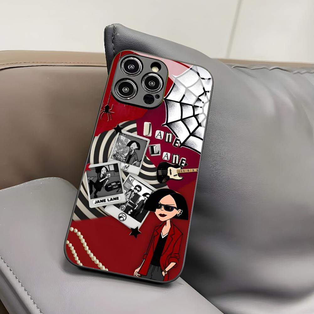 Аниме чехол D-Daria для iPhone 17 Air 16 15 14 12 11 13 Pro Max Mini X Xr Xs Puls Черный стеклянный чехол