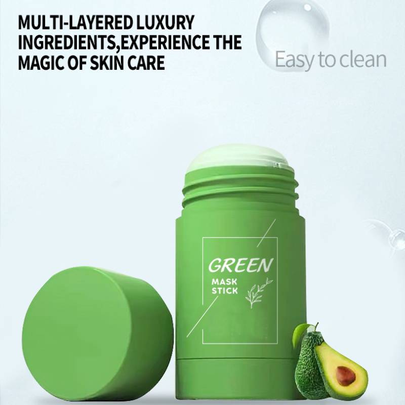 Очищающая грязевая маска-стик с зеленым чаем, глубоко очищающая поры, увлажняющая, контролирующая жирность, удаляющая черные точки, твердая маска для лица