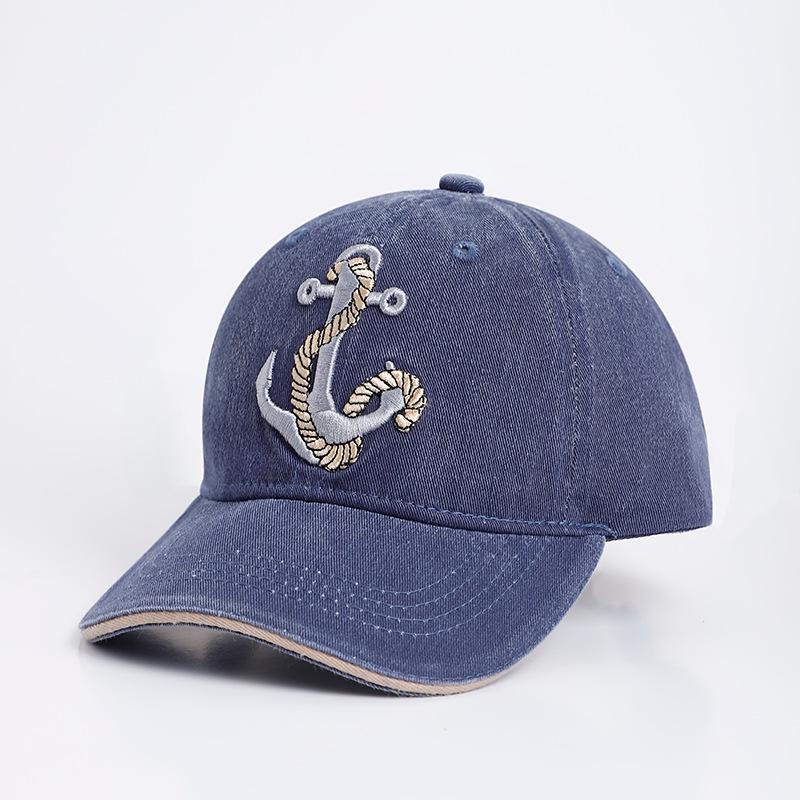 Hat Washed Anchor Embroidered Baseball Cap Spring Summer Men's and Women's Outdoor Old Shade Cap