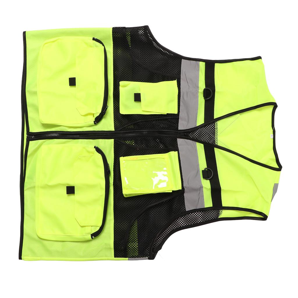 Светоотражающий жилет безопасности, светоотражающий жилет высокой видимости с двумя карманами, размер L, светящийся жилет для