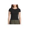 Vans Solid Color Slim Fit Crew Neck Short Sleeve T-Shirt Women Tops Black VN000HM0BLK1