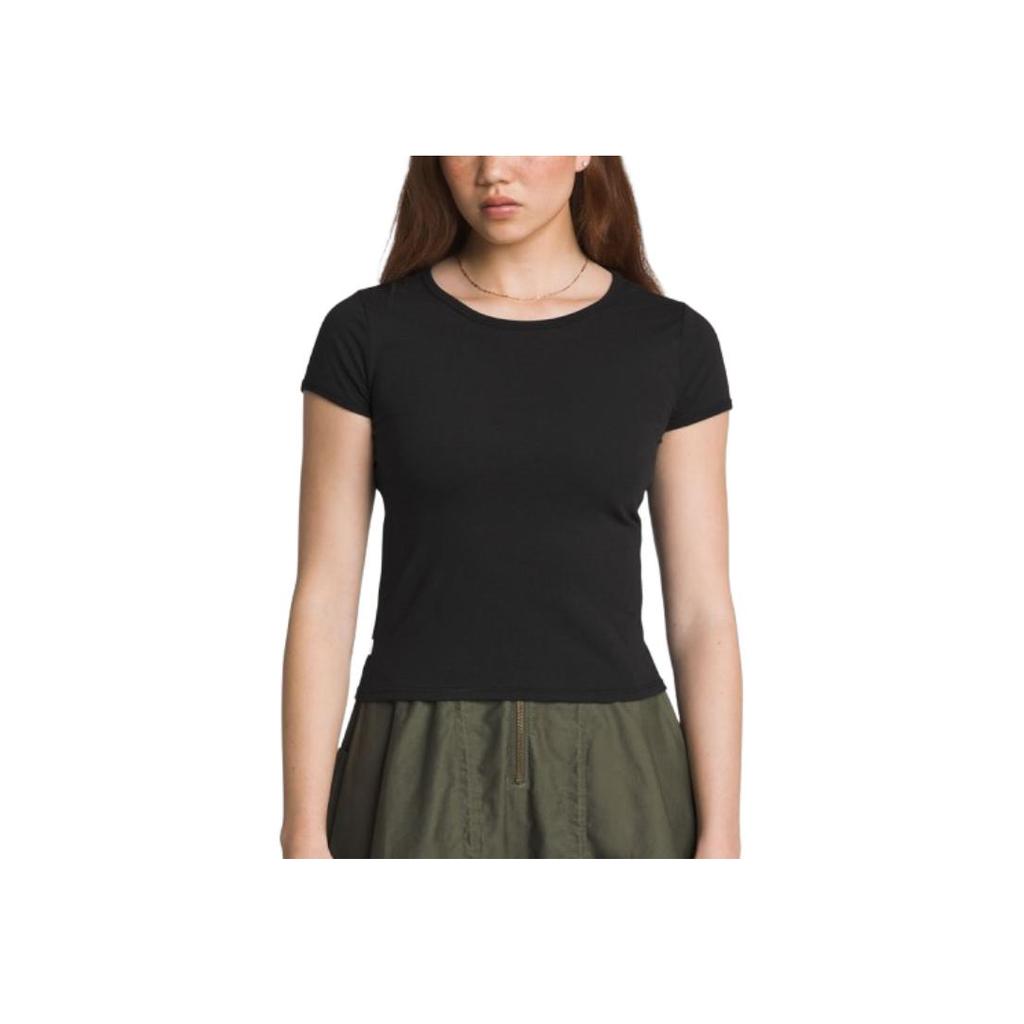 Vans Solid Color Slim Fit Crew Neck Short Sleeve T-Shirt Women Tops Black VN000HM0BLK1