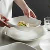 Creative Irregular Shaped White Ceramic Dinner Plates Els Tableware Home Use Deep Soup Plates Dinner Utensils Cooking Dishes