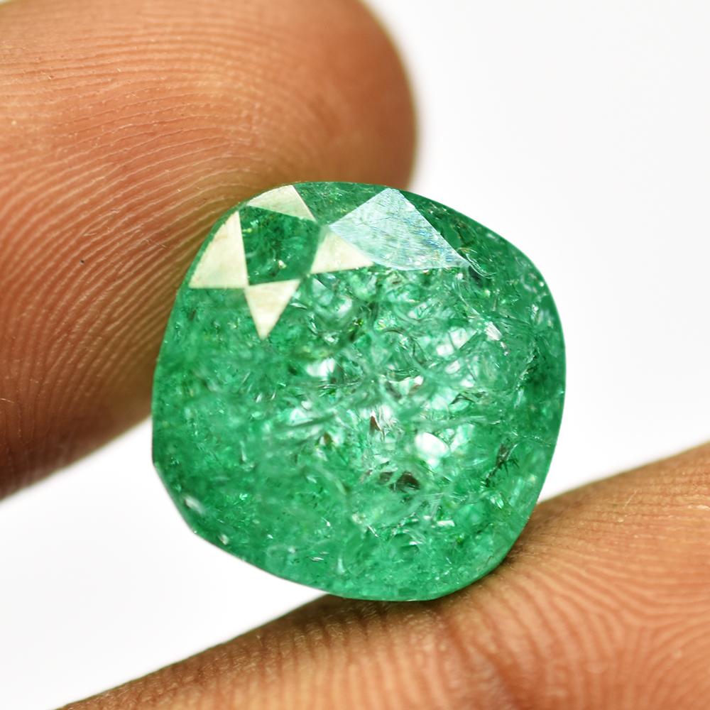 Natural Green Emerald SQUARE Cushion Cut 17.65 Ct Loose Gemstone