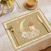 Middle East Festival atmosphere decoration Western food mat Moon oil lamp printing polyester placemat Kitchen tableware Anti-scalding and heat