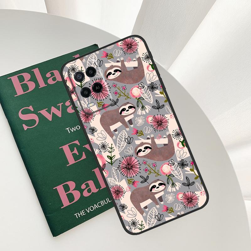Sloth Cute Animal Case For Oppo A96 A76 A16 A15 A17 A52 A72 A54S A57S A58 A78 A98 A57 A77 A54 A74 A94 Cover