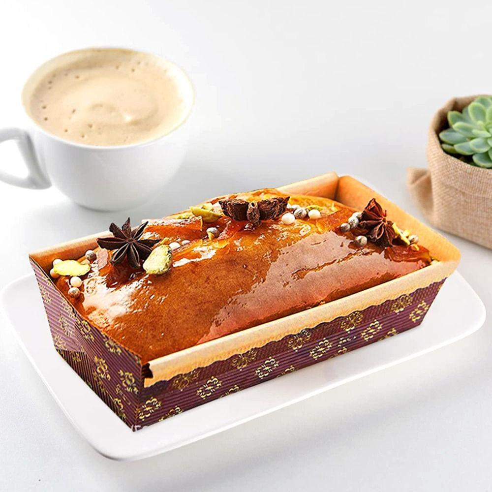 Bakery 25Pcs Baking Kraft Disposable Paper Loaf Pans Cake Liner Bread Tray Toast Box
