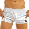 Men's Pants Shiny Metallic Low Rise Elastic Waistban Boxer Shorts Stage Performance Costume