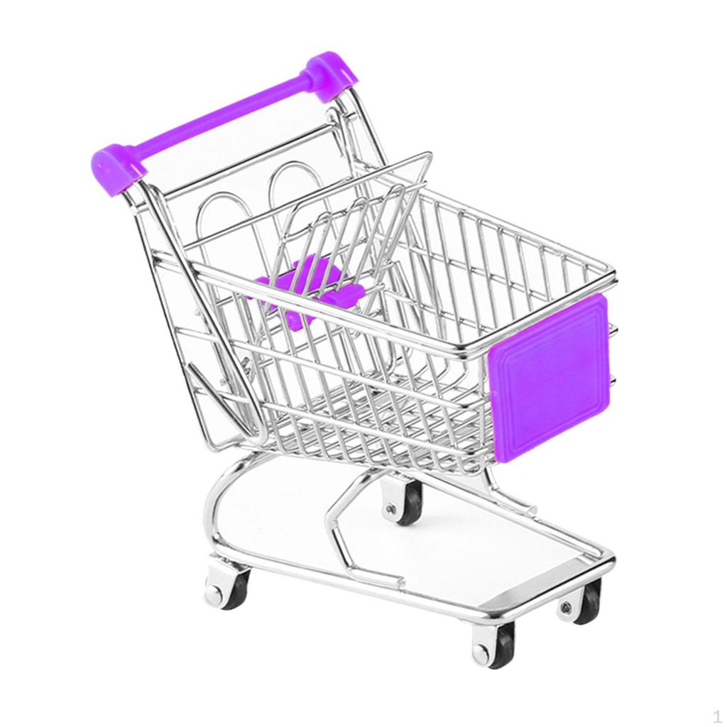 Kids Mini Shopping Cart for Role Play, Supermarket Handcart Toy, Storage Basket Children