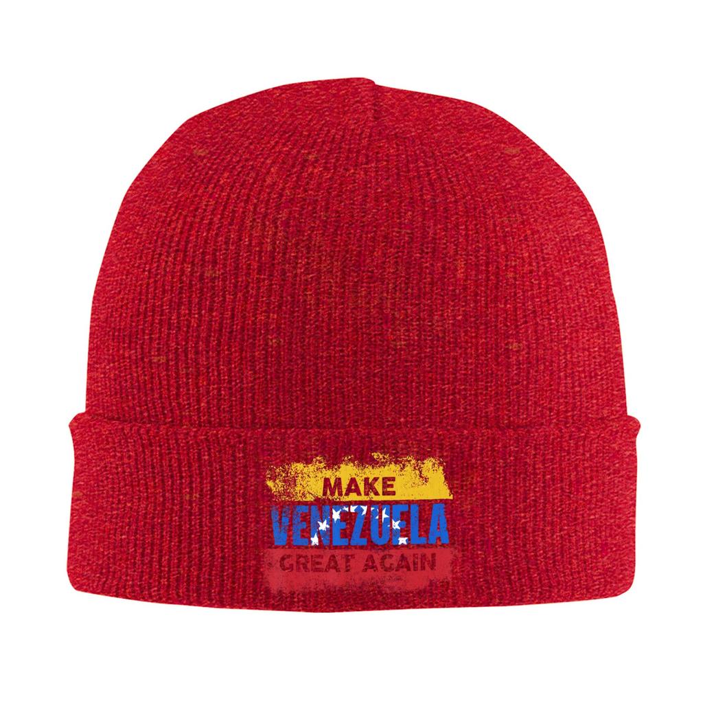 Make Venezuela Great Again Retro Flag Bonnet Hats Beanie Hats Spring Design Knit Hat Trendy FeUnisex Unisex Gym Warm Soft Cap