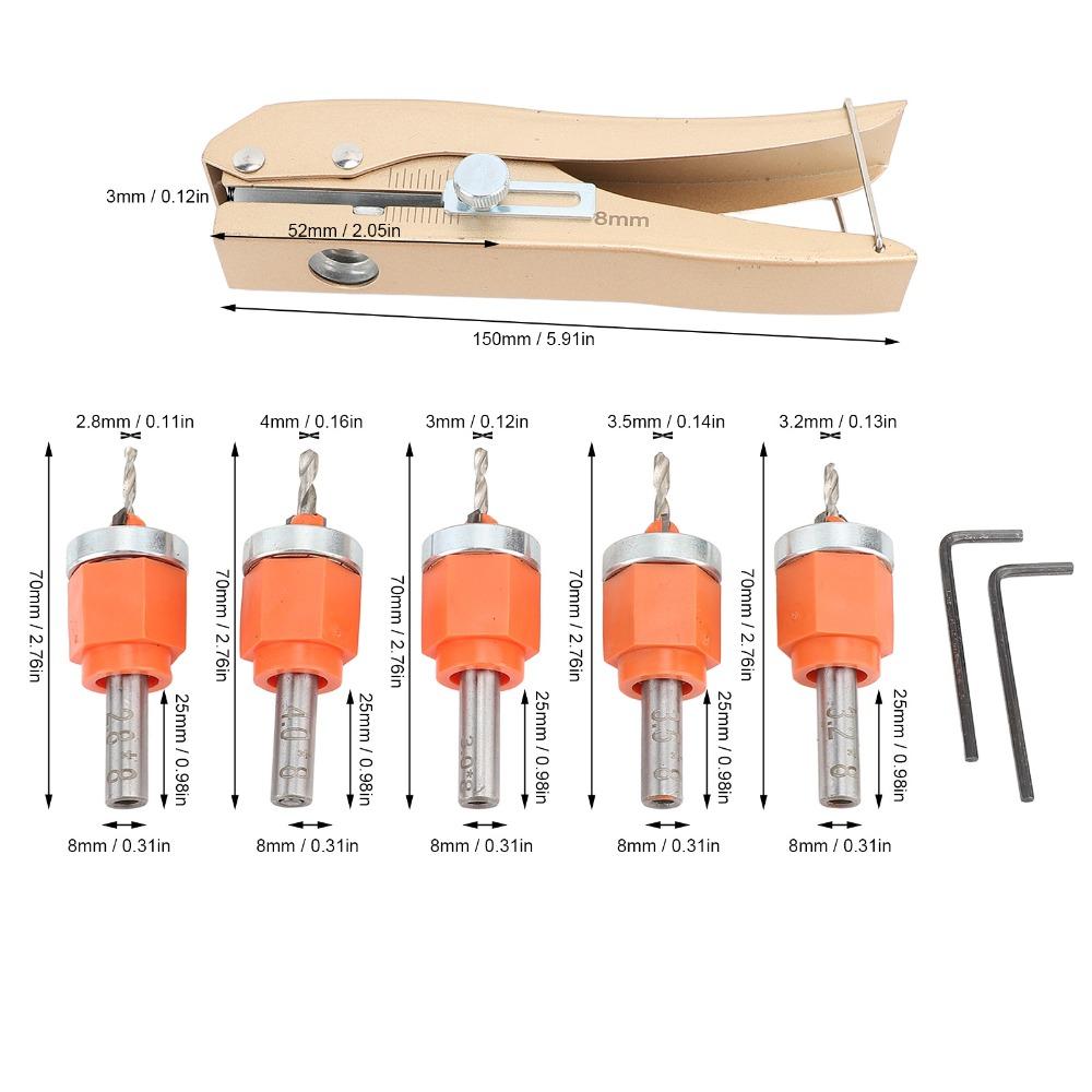 6pcs Adjustable Depth Countersink Drill Bit Set HSS Construction Adjustable Drill Bit Woodworking