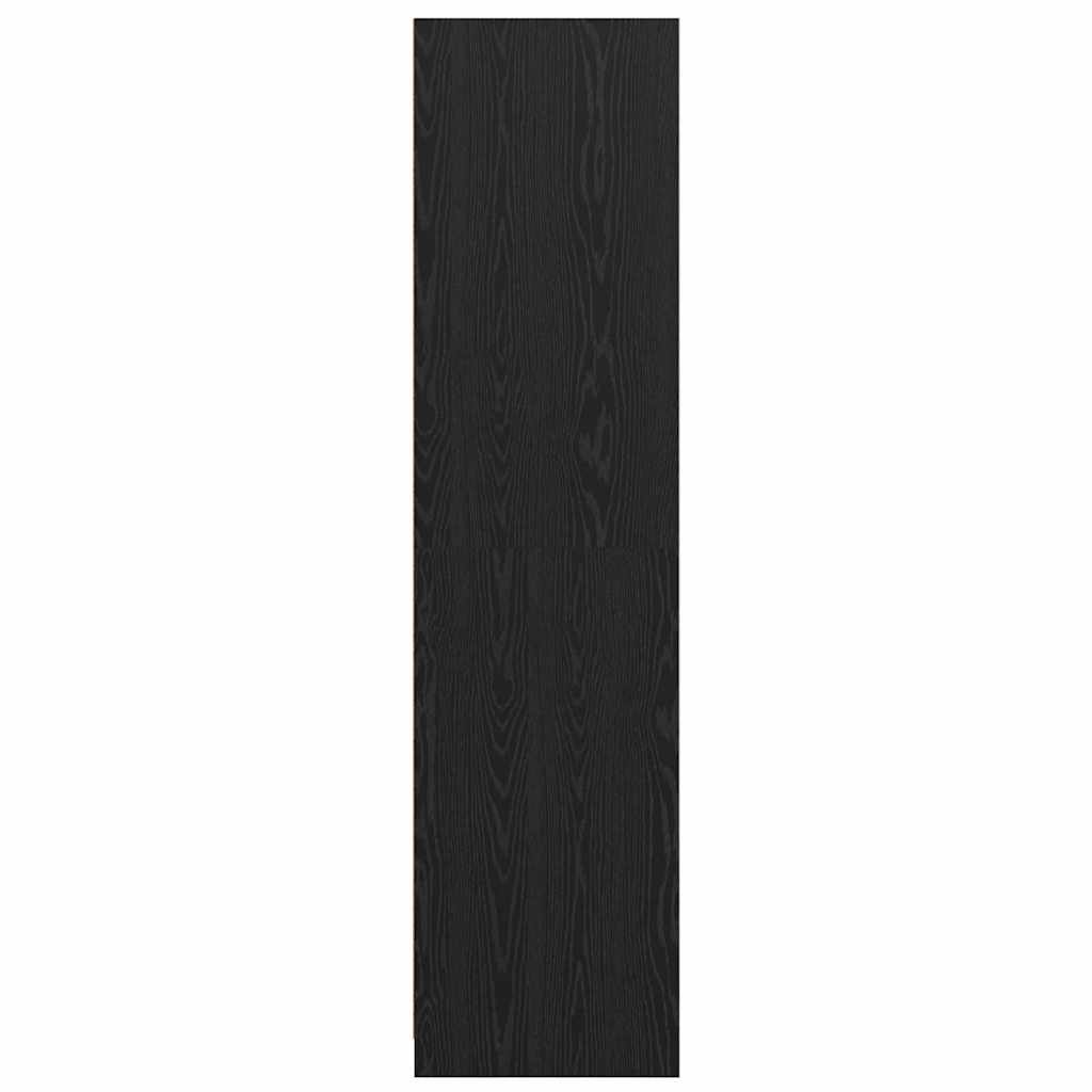 Black Wardrobe with Oak Effect 31.5 x 19.7 x 79.9 in (80 x 50 x 203 cm)