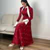 Women's Long Sleeve Lapel Elegant Maxi Dress Button Down Shirt Long Dress High Waist Satin Dresse A-line Party Dress for Women