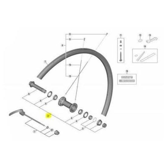 Shimano repair Hub axle assembly ball joint Y0D198020 parts (100mm spacing) WH-RS700-C30-TL-F