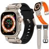 Силиконовый + титановый ремешок для часов APPLE Ultra 2, 49 мм, 41 мм, 45 мм, 40 мм, 41 мм, спортивная резинка для iWatch 9, 8, 7, 6
