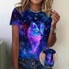 Summer Round Neck Animal Pattern 3D Print Top Fashionable Casual Short Sleeved Women's T-shirts