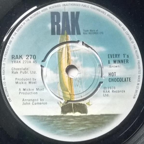 7inch Record HOT CHOCOLATE - Every 1's A Winner RAK270 RAK 1978 UK Soul/Funk Used