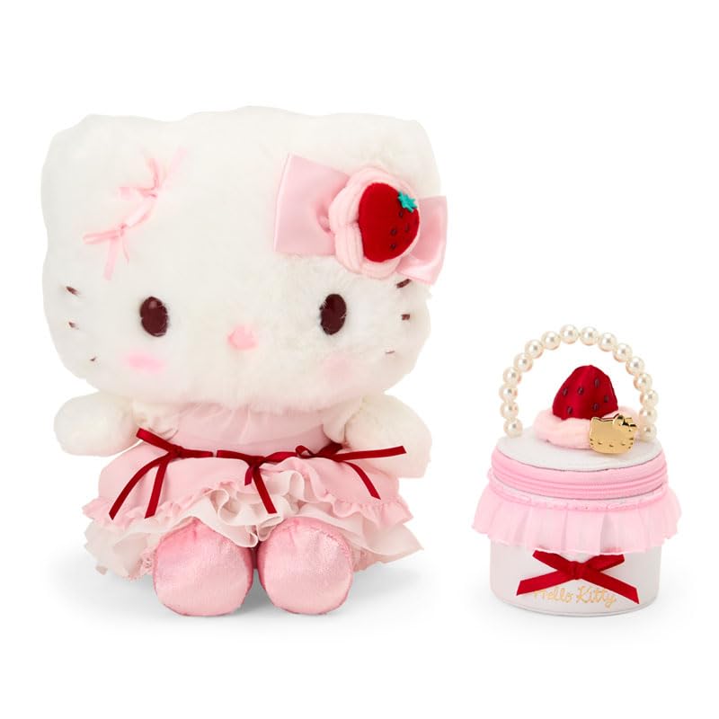 Sanrio Набор аксессуаров Hello Kitty, плюшевая игрушка, кейс, взбитый, возраст 3+, 224669 (САНРИО) & (Клубничный пирог)