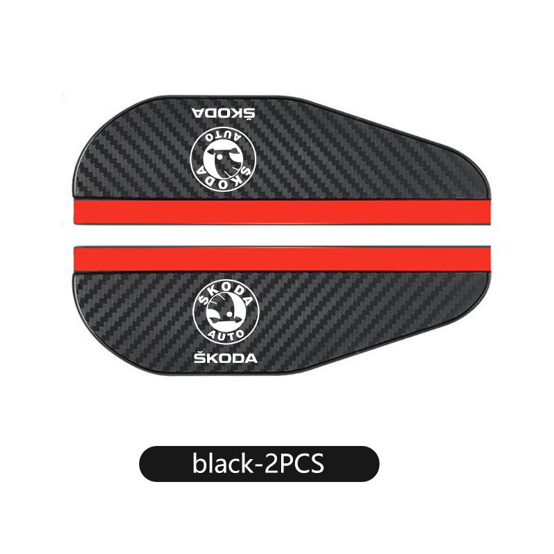 2PCS Car Rearview Mirror Rain Eyebrow Sticker Auto Accessories For Skoda S Kodiaq Octavia 2 3 Yeti Karoq Rapid Fabia VII VRS yan377