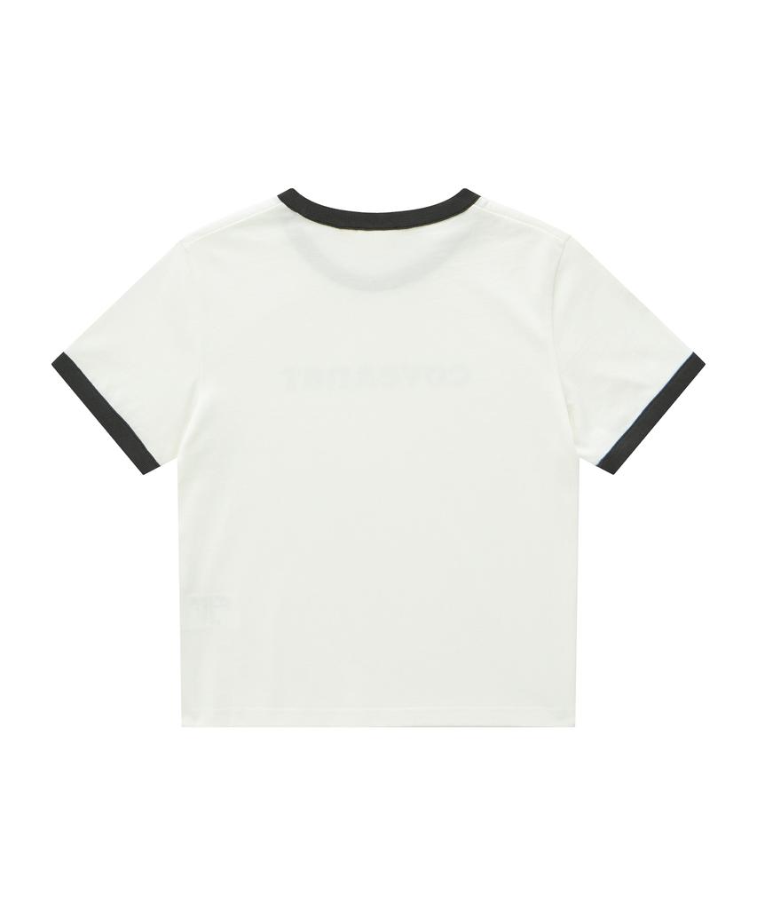 COVERNAT WOMAN Cooper Logo Ringer T-Shirt Off White