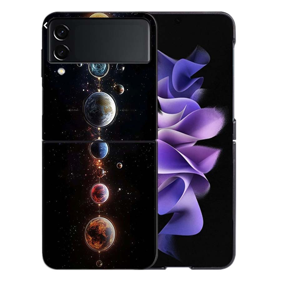 Космический Галактический Чехол Для Телефона Samsung Z Flip 6 7 5G Galaxy Z Flip 5 4 3 5G Чехлы Ударопрочный Жесткий Чехол TPU