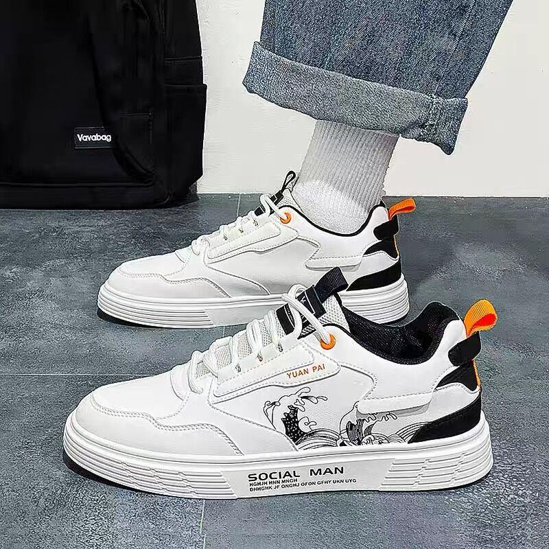 Men's Sneakers Fashion Leather Casual Shoes 2025 Summer Comfortable Sneakers Street Skateboard Breathable Tenis Shoes Masculino