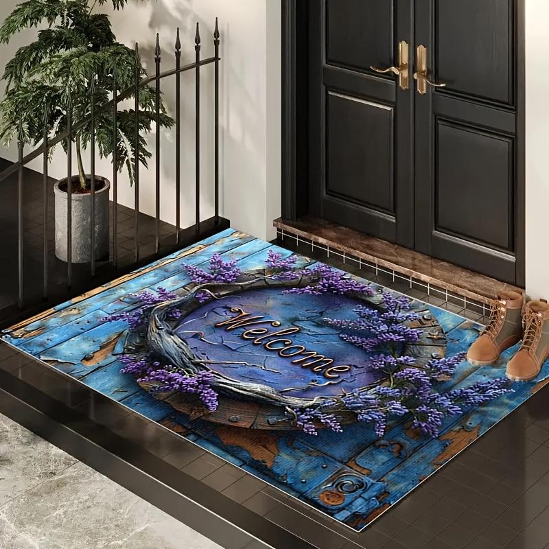 Креативный придверный коврик Фланелевый коврик с нескользящим основанием Домашний Американский Ретро Коврик для прихожей Удобный на ощупь Домашний декор