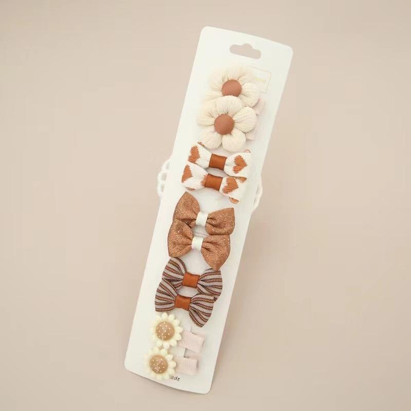 10 шт., заколки для волос с бантом для маленьких девочек, милые детские заколки в клетку в горошек с цветочным принтом, детские заколки для волос, детские заколки, аксессуары для детских волос