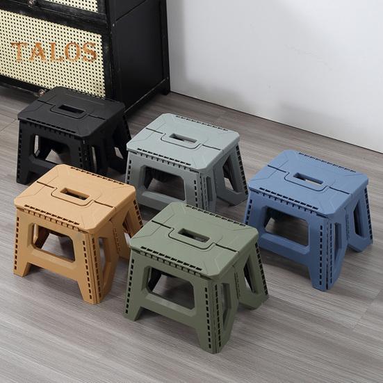 Plastic Folding Stool with Portable Handle Hold 400Lbs Lightweight Heavy Duty Outdoor Camping Hunting Picnic Fishing Mini Collapsible Chair Seat