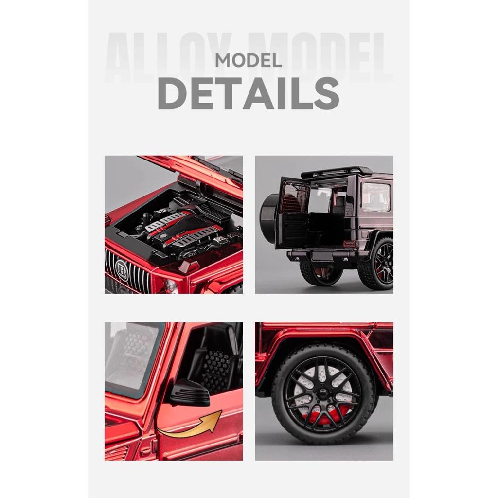 1/24 Mercedes-Benz G63 AMG Внедорожник Металлическая Модель Автомобиля Со Звуком и Светом Оттяжка Детская Игрушка Коллекционная Вещь Подарок на День Рождения