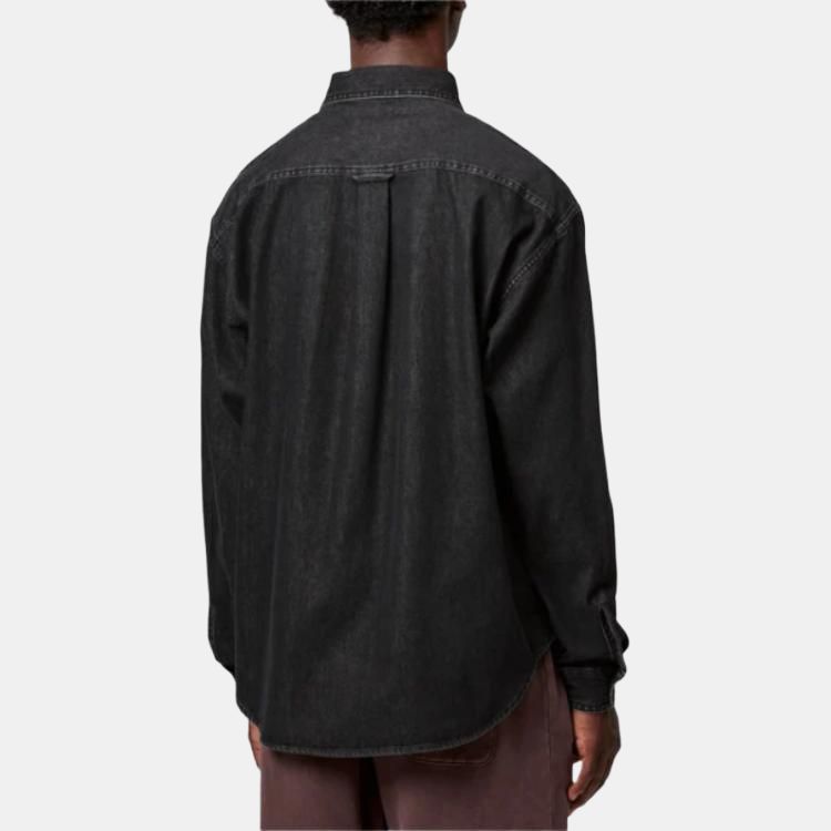 Carhartt WIP FW25 Рубашка Lucas Свободная Удобная Деним Простой Логотип Вышивка Длинный Рукав Мужские рубашки I034525-89-06