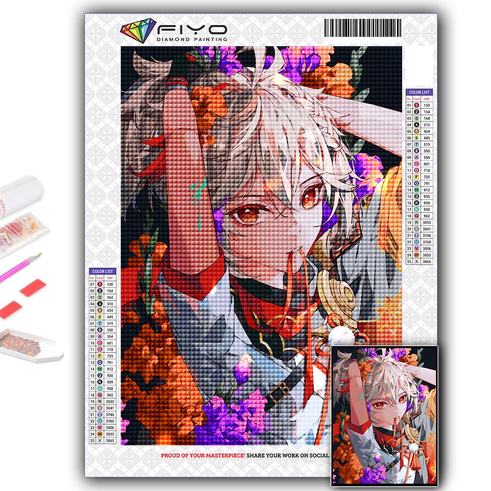 DIY 5D алмазная живопись Genshin и цветок, набор для вышивки крестом, полная дрель, вышивка, мозаика, художественная картина, стразы, подарок