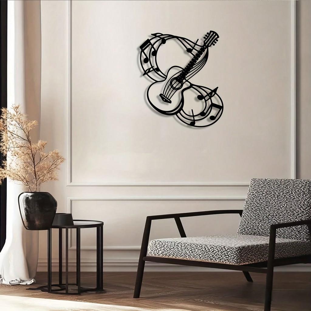 Minimalist Metal Art Wall Note Sculpture Iron Music Decor Gift For Musician Home Studio