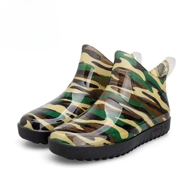 Модные короткие мужские туфли из ПВХ, водонепроницаемые, для шеф-повара, кухни, низкие, для готовки, 2024, резиновые сапоги для мужчин, дождливые водные галоши, городской дизайнер, новые