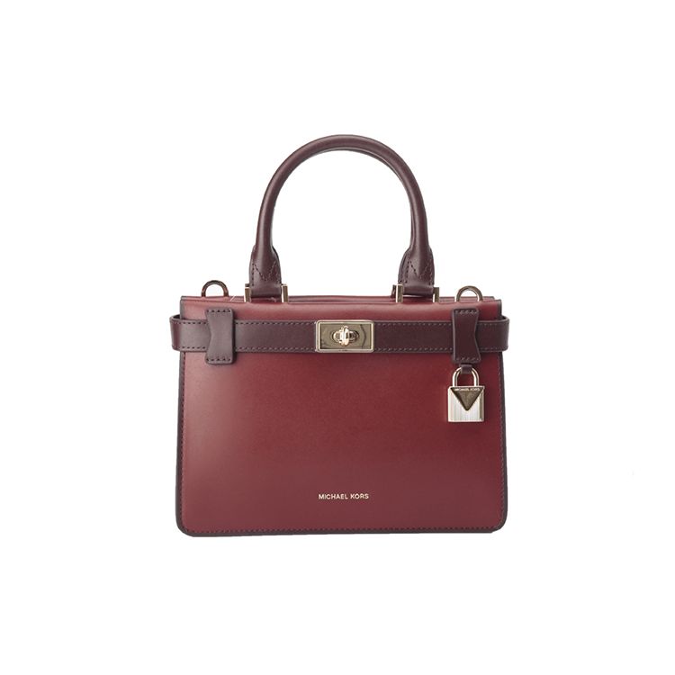 Michael Kors Татьяна Мода Цветной Блок Простой Замок Украшение Наплечная Сумка-Кроссбоди Мини Сумка Женские сумки Красный 30F9GT0S1T-BRANDY-MULTI