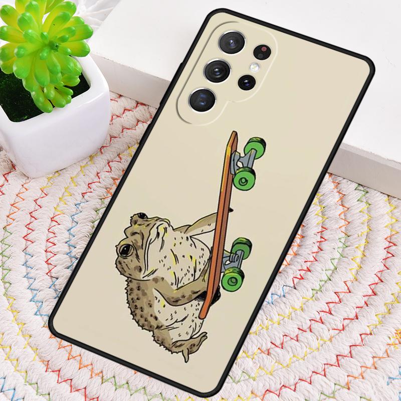 Лягушка Скейтборд Милый Кавайный Чехол для Телефона для Samsung Galaxy note 10 pro S26 Ultra S23 S24 FE S25 S21 S22 PLUS ударопрочный Чехол