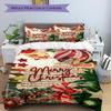 3Pcs Christmas Festive Greetings Bedding Set Quilt Cover Pillowcase Home Christmas Xmas Halloween Gift 1 Duvet Cover 2 Pillowcase S921311