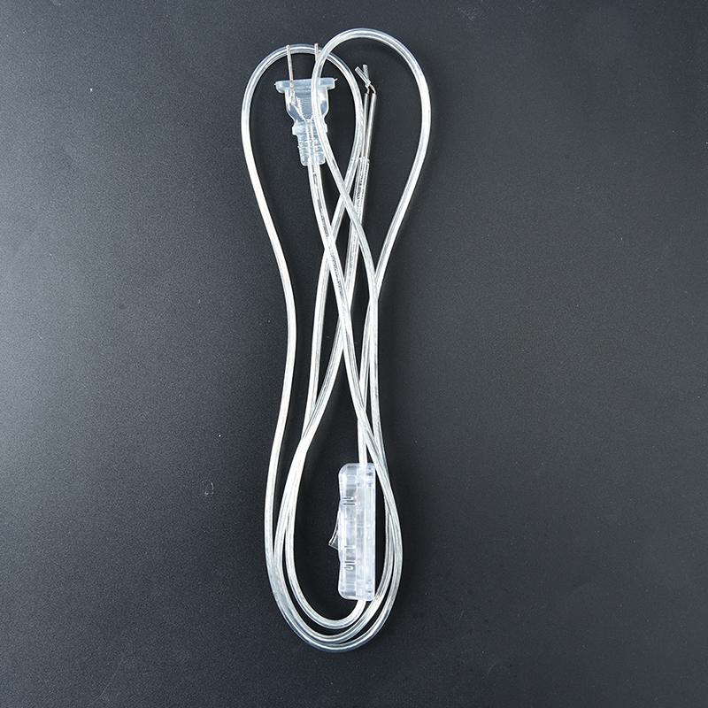 Шнур питания выключателя 1,8 м для светодиодной лампы Us Plug Прозрачный удлинительный кабель