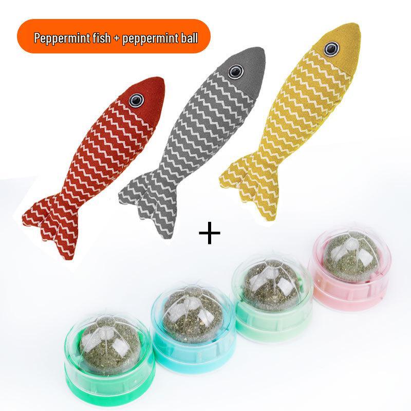 Catnip Ball Teething Toy: Bite-Resistant, Cleans Teeth, Relieves Boredom, Self-Entertainment for Kittens and Small Cats.